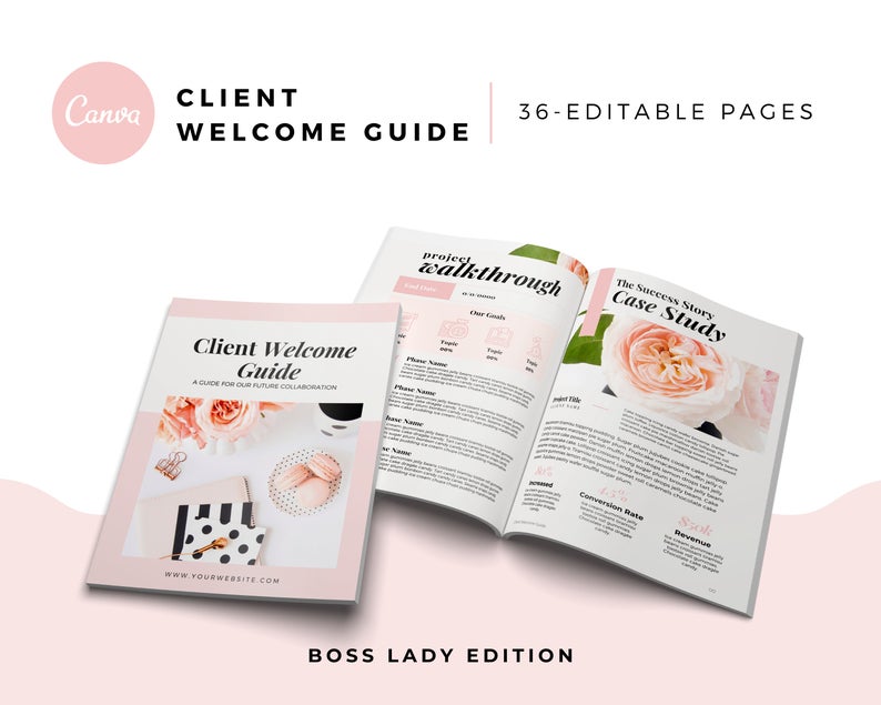 SUG009 Roadmap Template INSTANT DOWNLOAD Canva roadmap template Services Guide Client onboarding guide Welcome Packet Client Guide